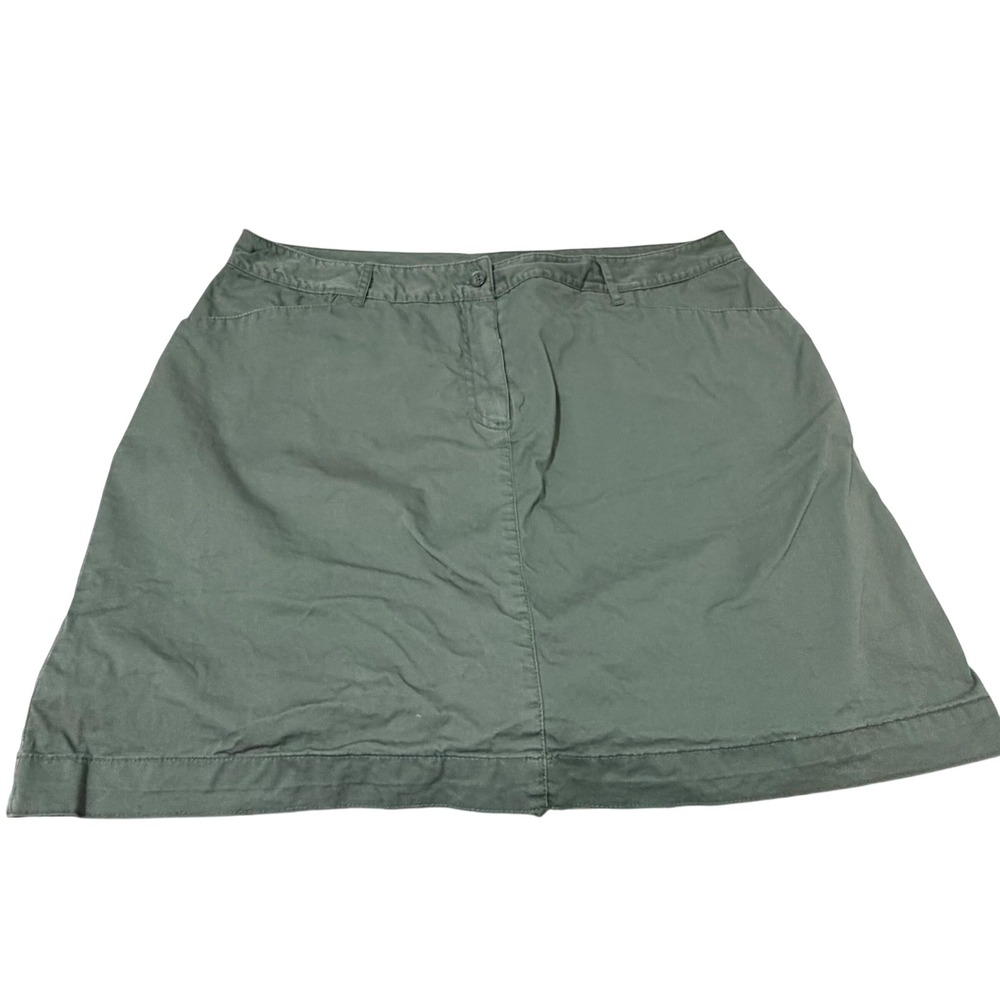 Laura Scott Olive Green Cotton Blend Skort Size 14 Casual Outdoor sport summer